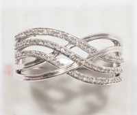 31R- Sterling silver diamond 0.40ct ring -$899