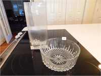 Crystal Serving Bowl and Tall Vase