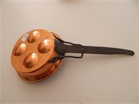 Antique Copper 4 Egg Poacher Pan