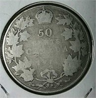 1911 Canada silver half dollar