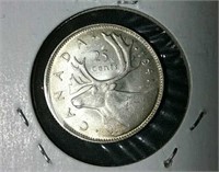 1941 MS-62 Canada silver quarter