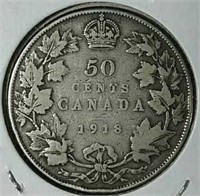 1918 Canada silver half dollar
