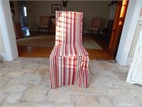 Upholstered Chair w/ Slip Cover & Pillow on Roller