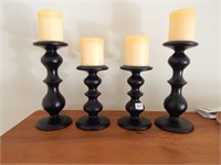 Lot of 4 Candle Pillars (Tallest 11")