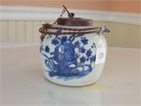 Antique Chinese Blue and White Opium Jar