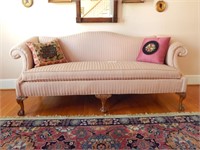 Chippendale Upholstered Camelback Sofa