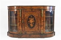 ANTIQUE INLAID AND ORMOLU SIDEBOARD CABINET