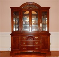 American Drew Shell Motif Lighted China Cabinet