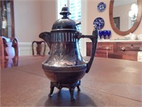 Antique Ornate Tea Pot -Triple Silver Plate 8"tall