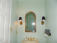 Arched Mirror Golden Frame and Beveled