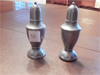 Pair of Old Pewter Salt and Pepper Shakers