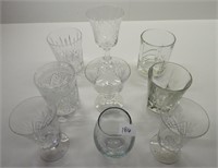 Lot of 9 Assorted Crystal Glasses