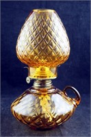 Vintage Fenton Gold Glass Kerosene Lamp 12"