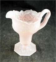 Opaque Pink Small Pedestal Cream Pitcher