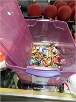 Pink Tub Full Of Costume Jewelry