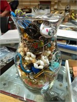 Vase Of Costume Jewelry