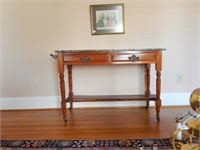 Antique Large Washstand with Two Drawers & Marble