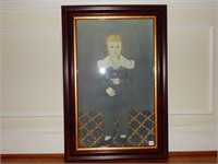 Colonial Print of a Young Boy in a Handsome Frame