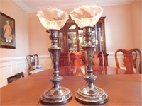 Goldfeder Slver Co Tall Candlesticks 13" Tall