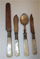 Group Of Flatware With Mother Of Pearl Handles