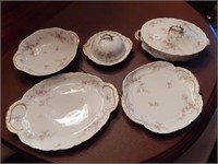 Lot of Five Limoges China Serving Pieces