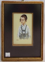Soloman Nogard Artist Signed Painting Of Boy