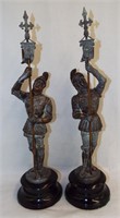 Pair Of Spelter Knight Sculptures
