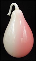 Pink And White Art Glass Pearl Sculpture