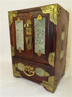 Oriental Jewelry Box With Jade Inlay