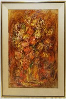 Marie Wilner Oil On Canvas, Bouquet D'or