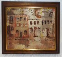 H. Berpian Oil On Canvas City Scene