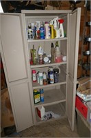 PLASTIC CABINET (5 SHELF) WITH CONTENTS