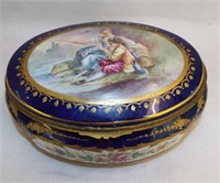 Sevres Porcelain Hand Painted Oval Box