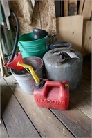 METAL GAS CAN, PAILS, GAS CAN, FUNNELS