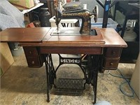 Antique non electric Singer sewing desk