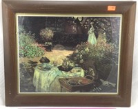 Framed Lithograph entitled "The Luncheon"