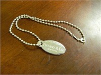 Tiffany & Co Oval Dog Tag on Bead Ball Chain