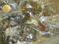 Several Gold Toned Fashion Necklaces in Ziplocks