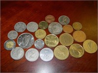 34 Foreign Coins, Tokens, & Medallions