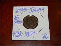 1859 Indian Head Penny in Coin Card