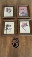 (4) Framed Replica Prints of Ladies Home Journal