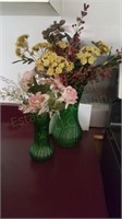 (2) Vases & Floral Décor