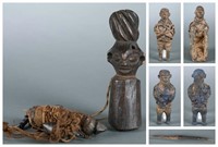 6 African fetish objects. 20th century.