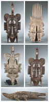 4 Senufo style kpelie masks. 20th century.