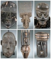 6 African style masks. 20th century.