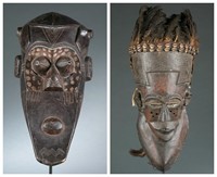 2 Central African style masks, Kuba/Kete. 20th cen