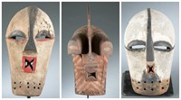 3 Songe style Kifwebe masks. 20th century.