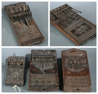 5 African thumb pianos. 20th century.