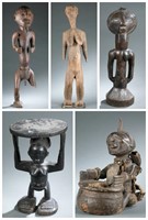 5 Congo style sculptures. 20th century.
