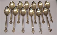 12 Georg Jensen Sterling Soup Spoons, Acanthus